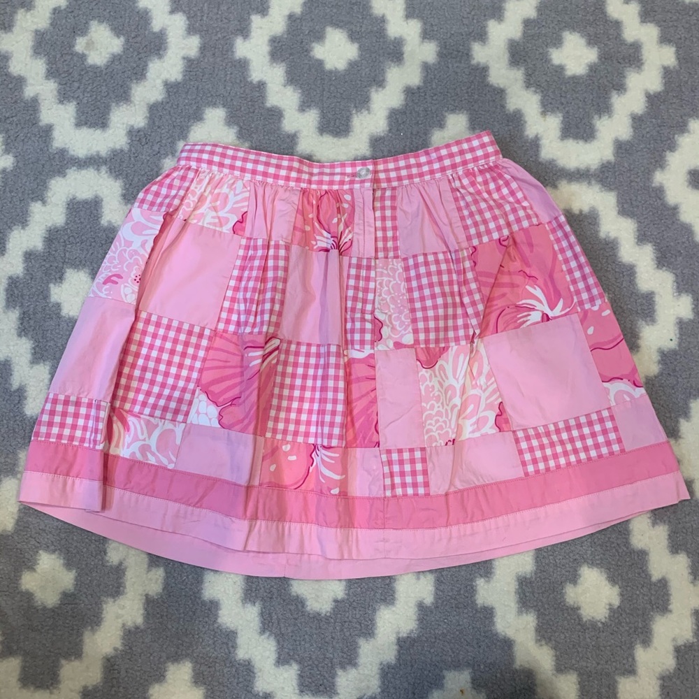Girls 7 Lilly Pulitzer Pink patchwork skirt